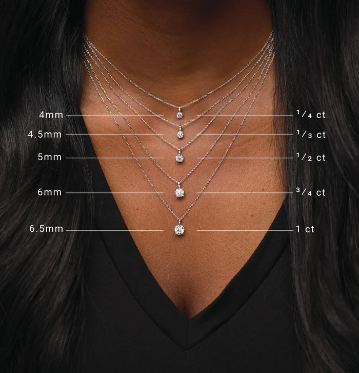 14K White 1 CT Lab-Grown Diamond 18" Necklace