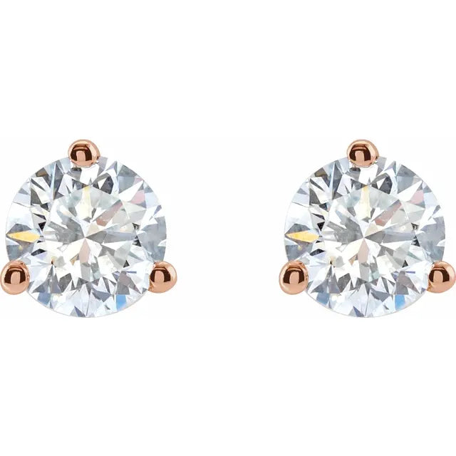 14K Rose 1 CTW Lab-Grown Diamond Stud Earrings