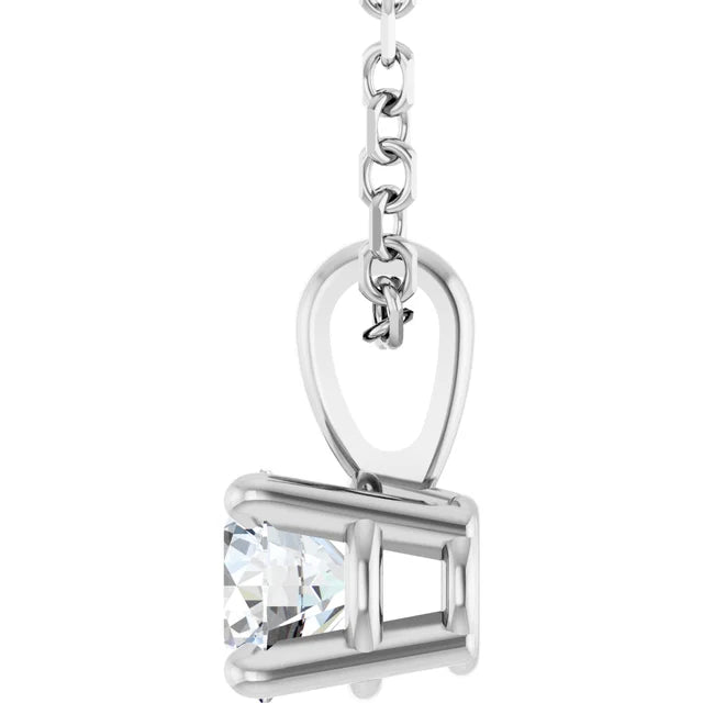 14K White 1 CT Lab-Grown Diamond 18" Necklace