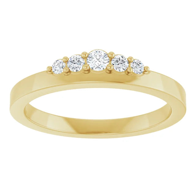 14K Yellow 1/6 CTW Natural Diamond Stackable Ring