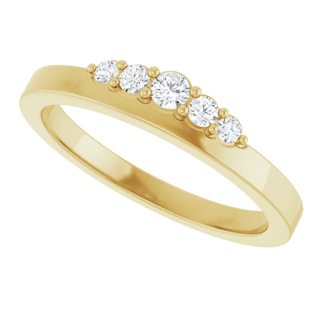 14K Yellow 1/6 CTW Natural Diamond Stackable Ring