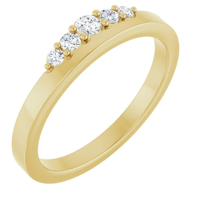 14K Yellow 1/6 CTW Natural Diamond Stackable Ring