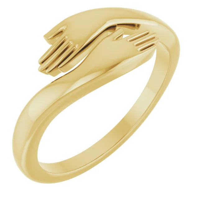 14K Yellow Hug Ring