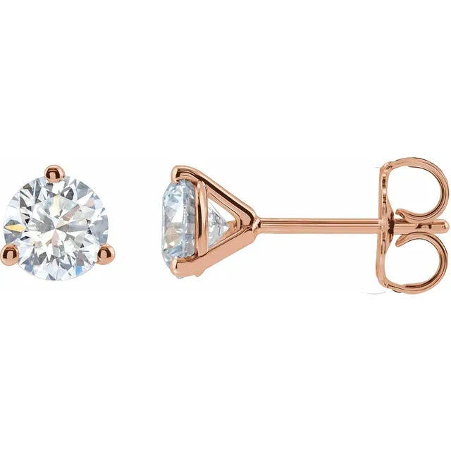 14K Rose 1 CTW Lab-Grown Diamond Stud Earrings