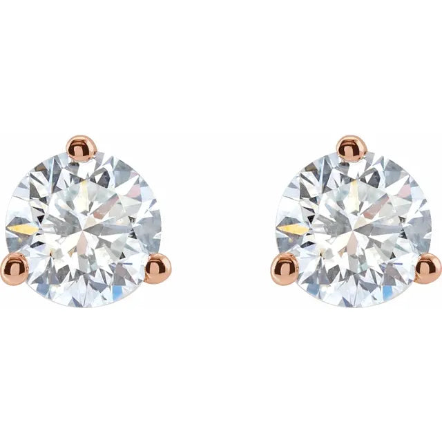 14K Rose 1 CTW Natural Diamond Stud Earrings