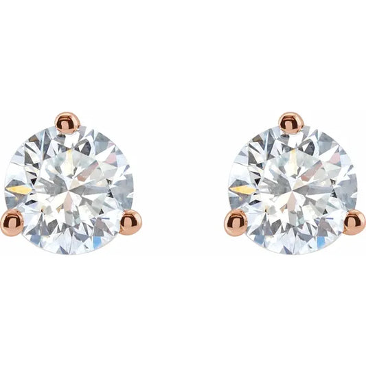 14K Rose 2 CTW Natural Diamond Stud Earrings