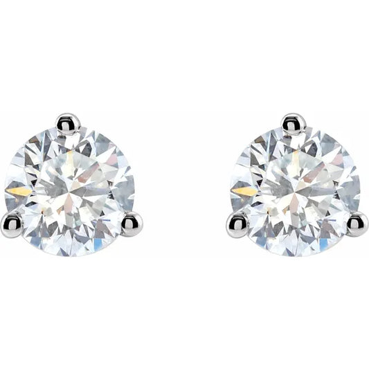 14K White 1 CTW Lab-Grown Diamond Stud Earrings