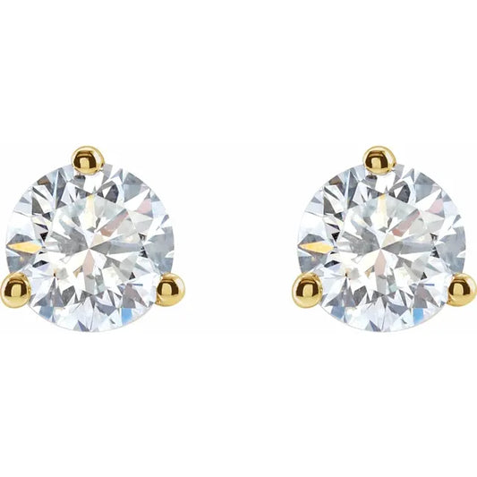 14K Yellow 1 CTW Lab-Grown Diamond Stud Earrings