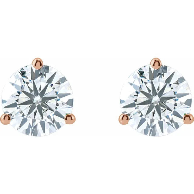 14K Rose 2 CTW Lab-Grown Diamond Stud Earrings