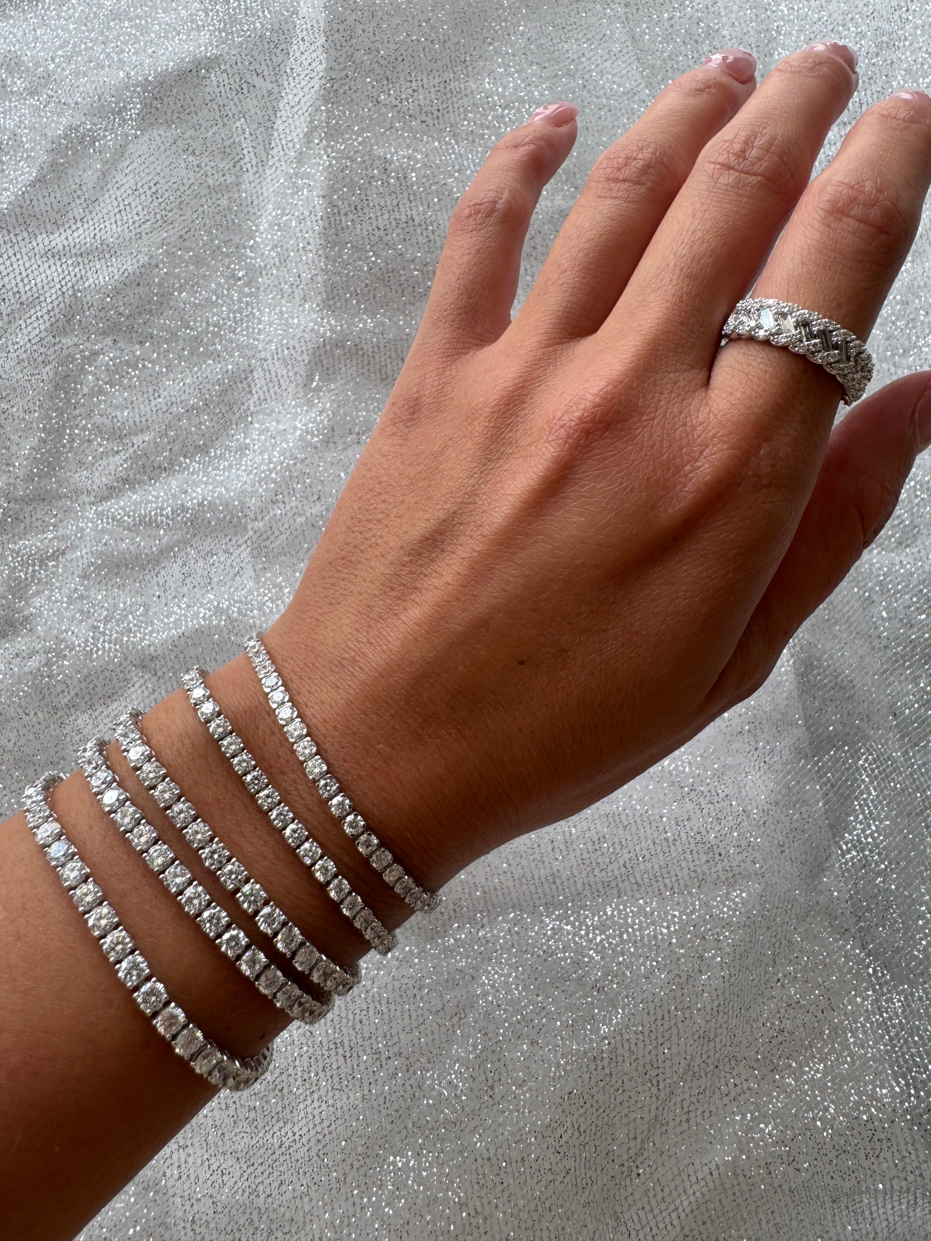 White Gold Lab Grown Diamond Tennis Bracelet