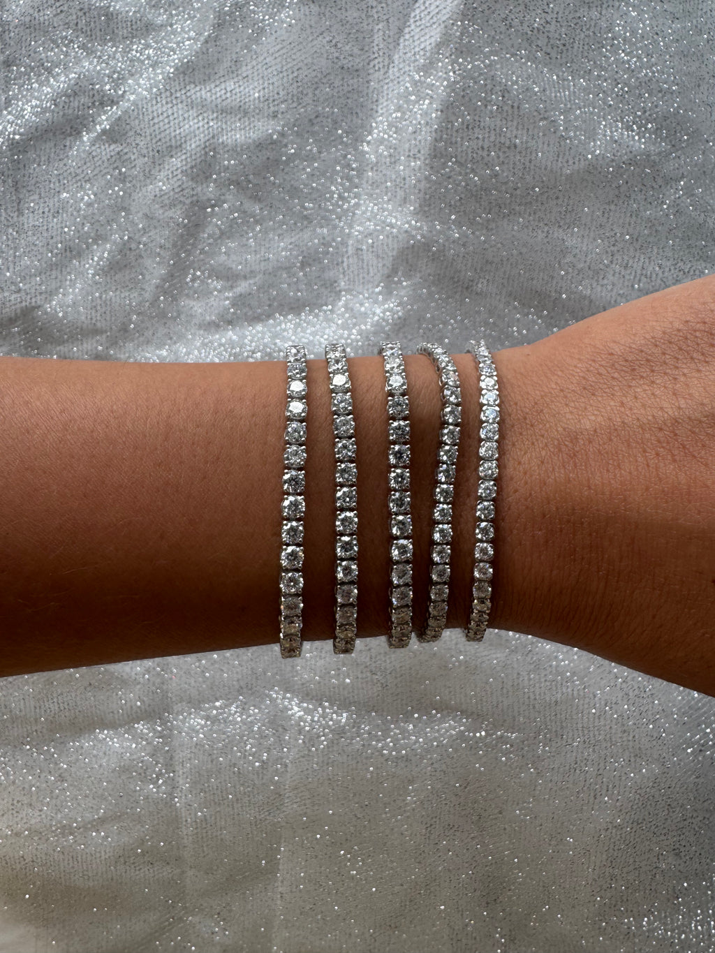 White Gold Lab Grown Diamond Tennis Bracelet