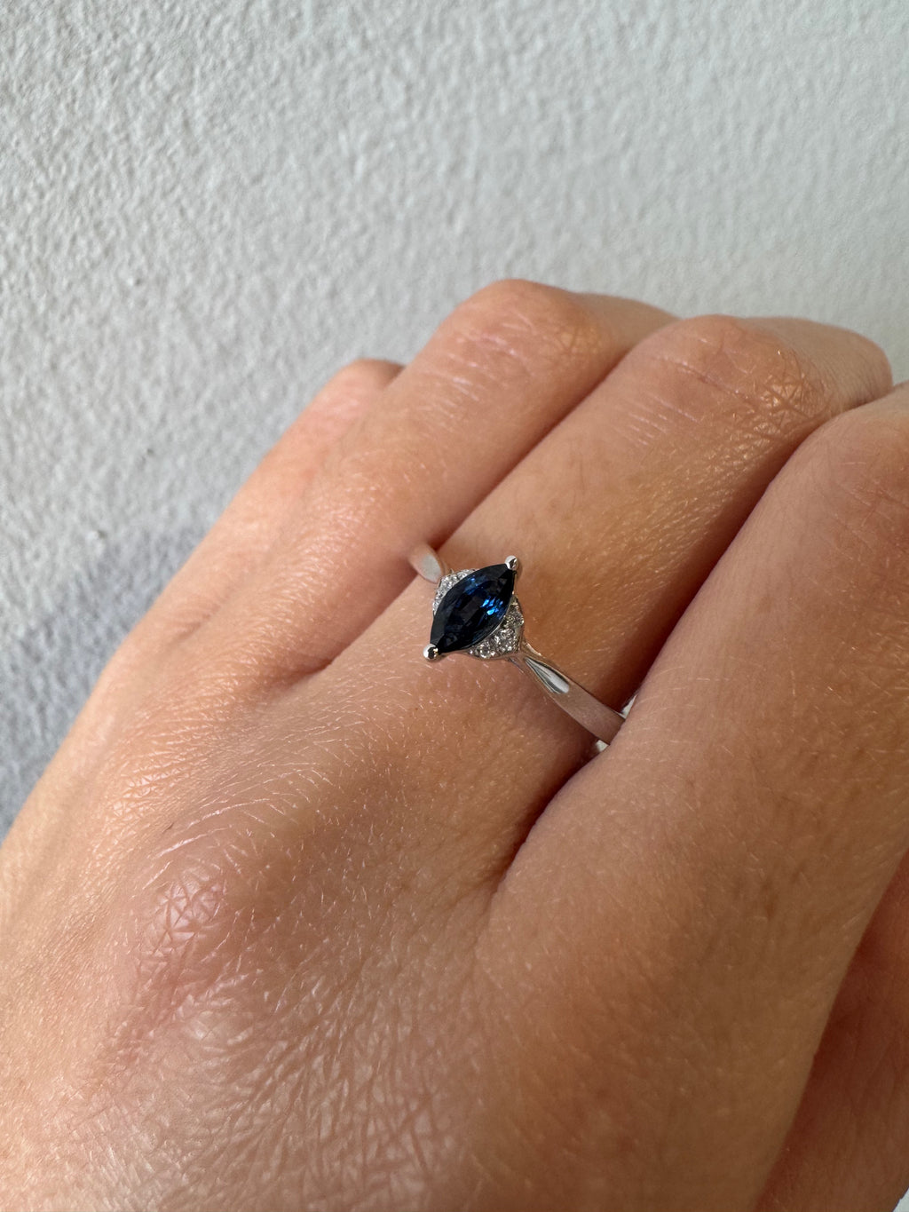 White Gold Sapphire Stacking Ring