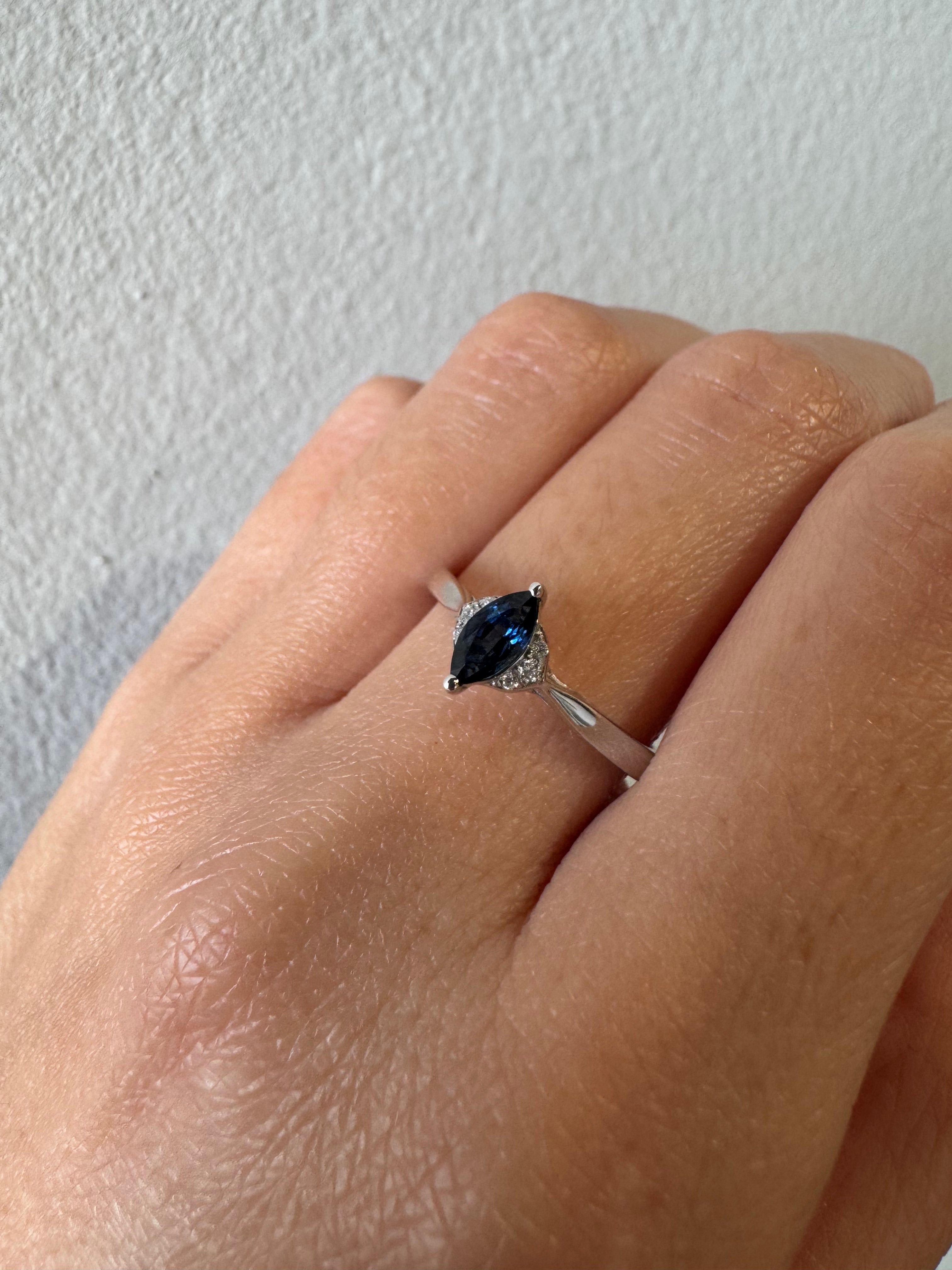 White Gold Sapphire Stacking Ring