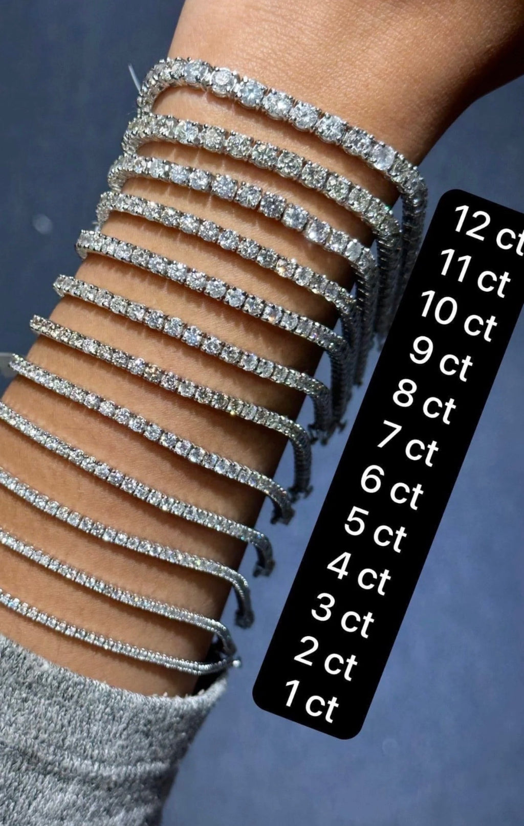 White Gold Lab Grown Diamond Tennis Bracelet