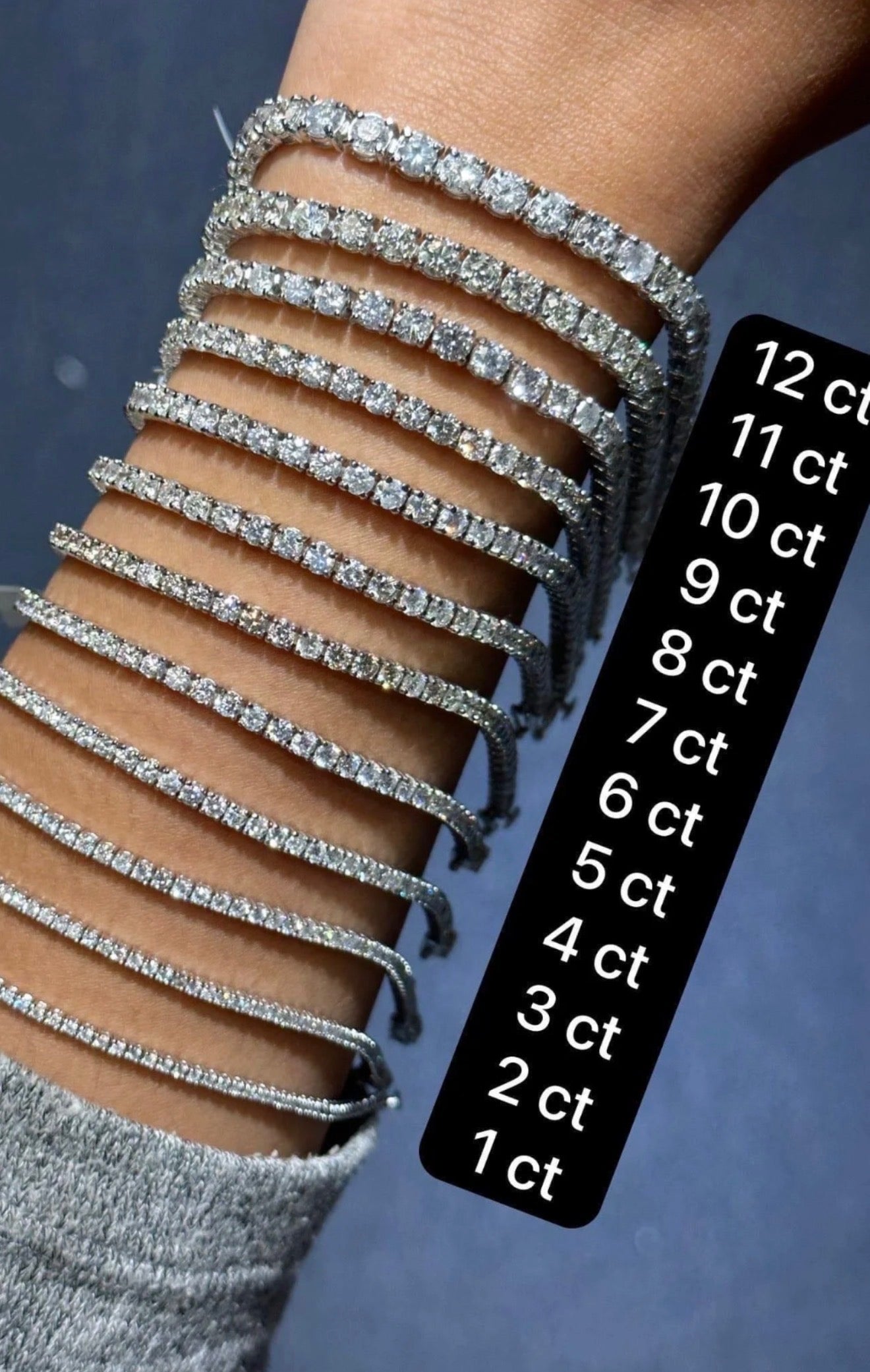 White Gold Lab Grown Diamond Tennis Bracelet