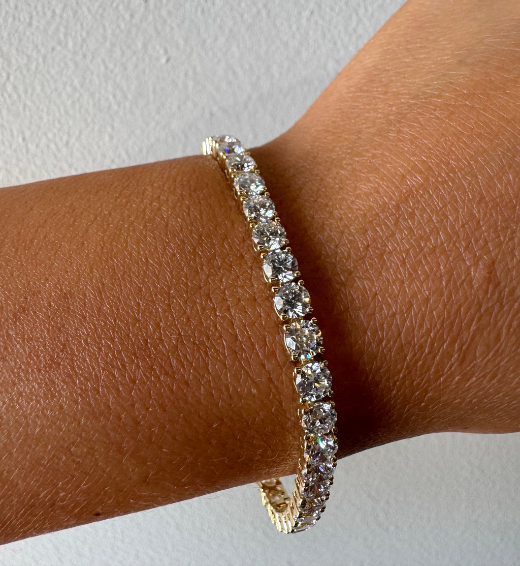 Yellow Gold Lab Grown Diamond Tennis Bracelet