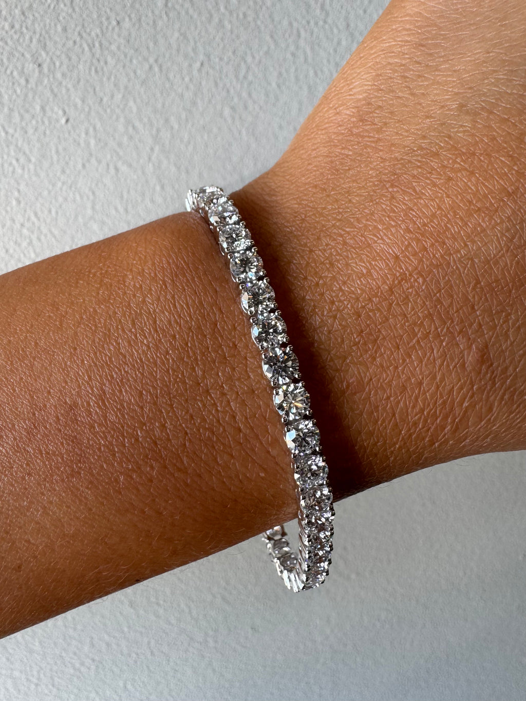 White Gold Lab Grown Diamond Tennis Bracelet