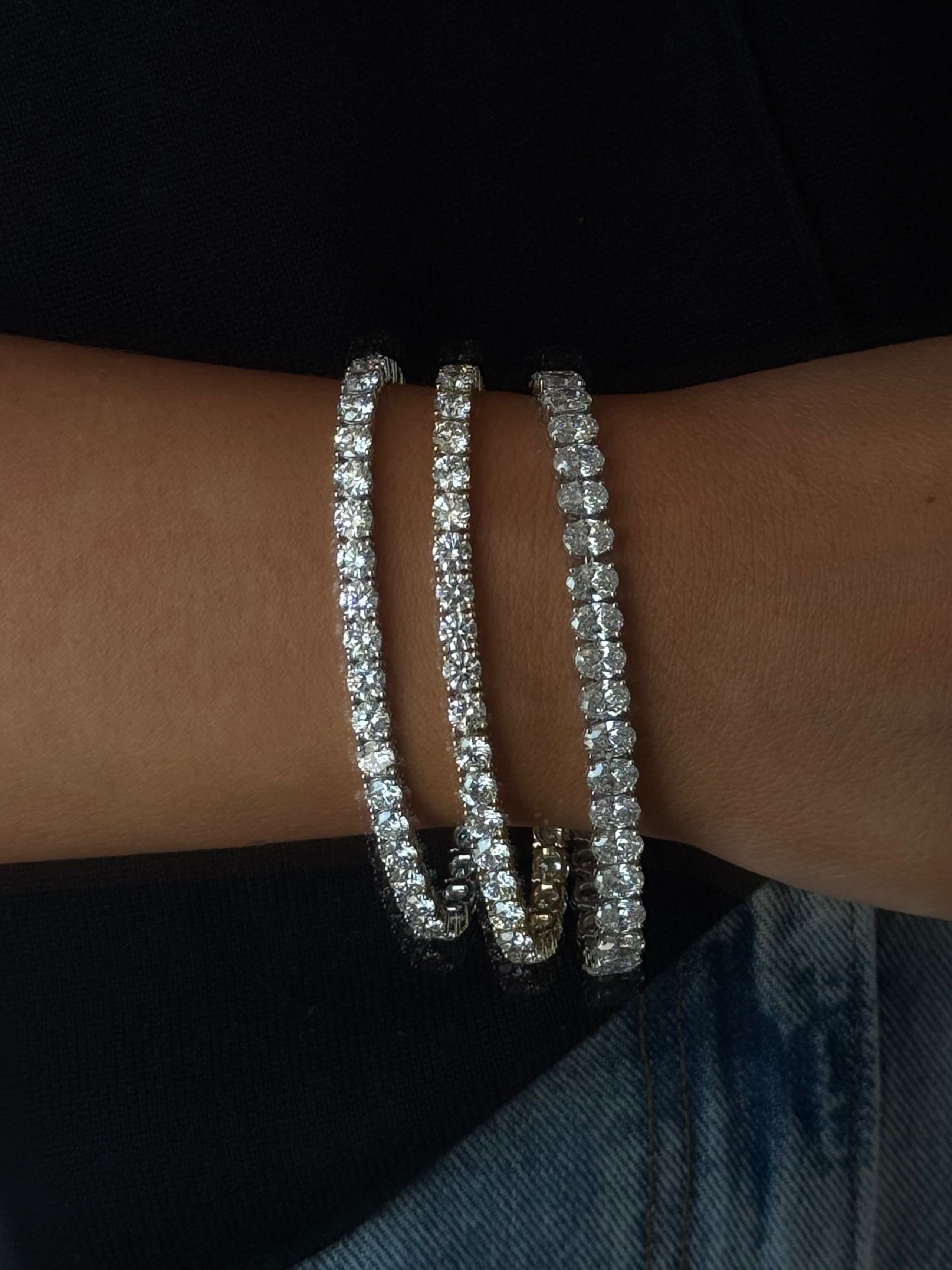 Yellow Gold Lab Grown Diamond Tennis Bracelet