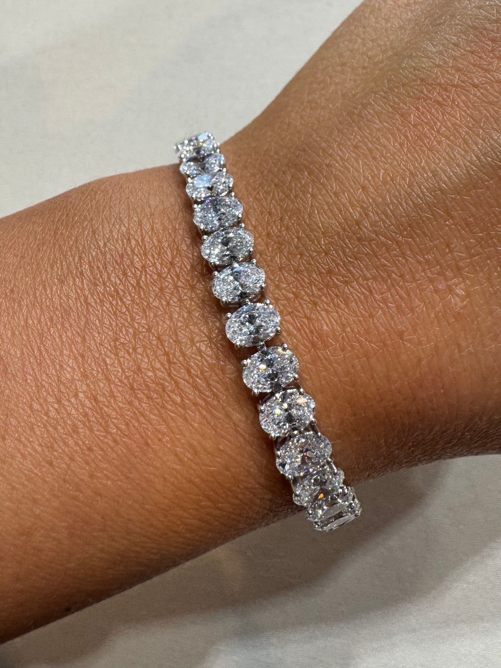 Large Lab Grown Oval Diamond Tennis Bracelet
