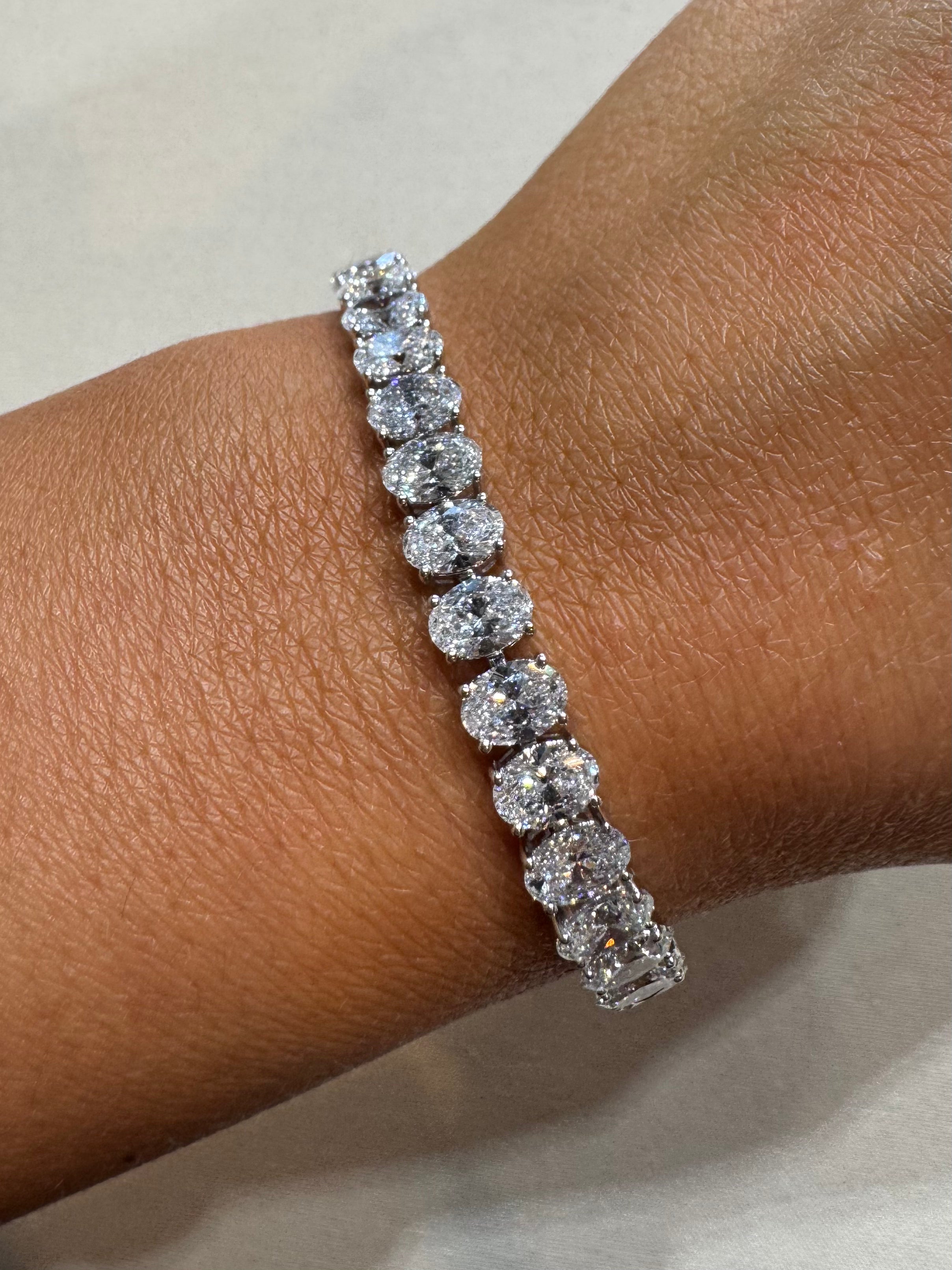 Large Lab Grown Oval Diamond Tennis Bracelet