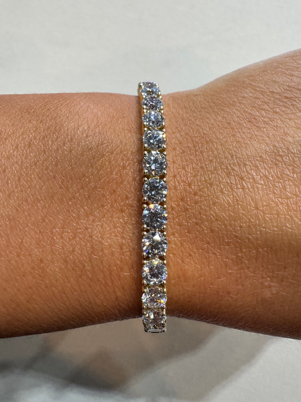 Yellow Gold Lab Grown Diamond Tennis Bracelet